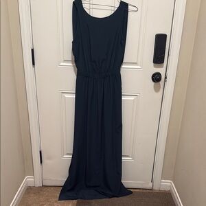 Club Monaco women’s dark green elegant silk long dress size